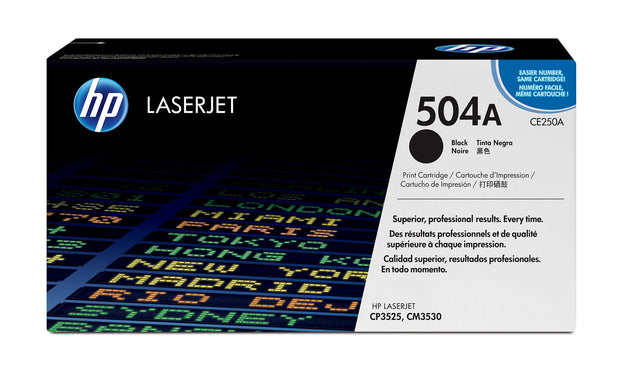 HP 504A svart LaserJet-tonerkassett