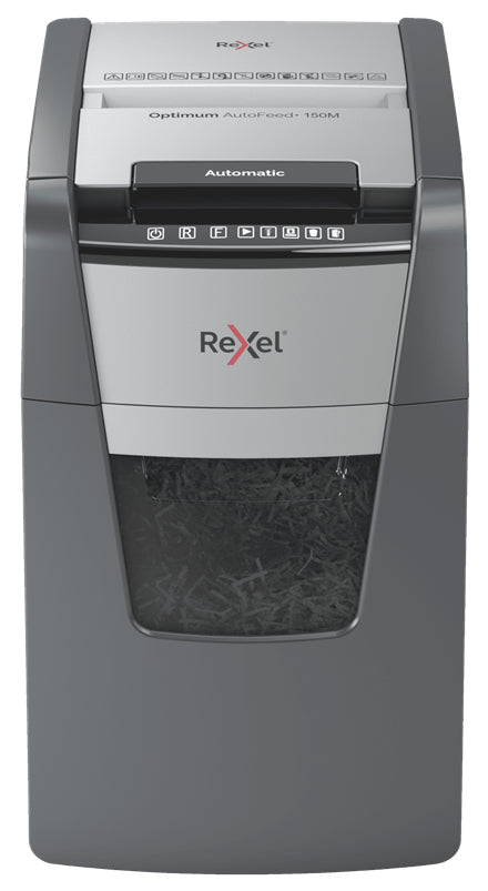 Rexel Optimum AutoFeed+ 150M dokumentförstörare Mikrostrimling 55 dB