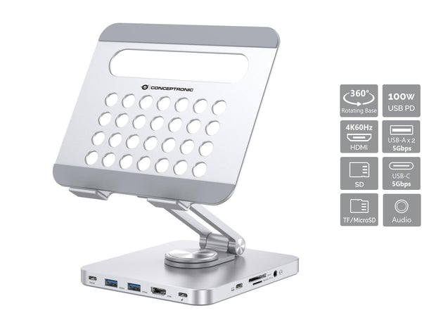 Conceptronic DONN26G multimediavagnar & ställ Silver Surfplatta Multimediastativ