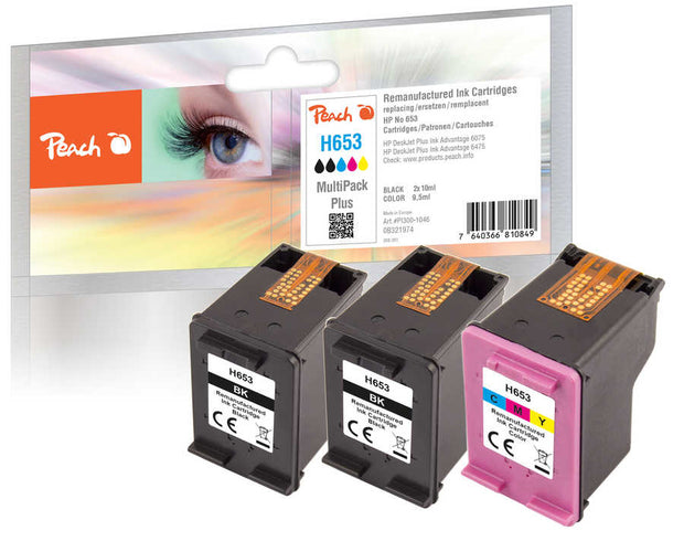 Peach PI300-1046 bläckpatroner Kompatibel Standardavkastning Svart