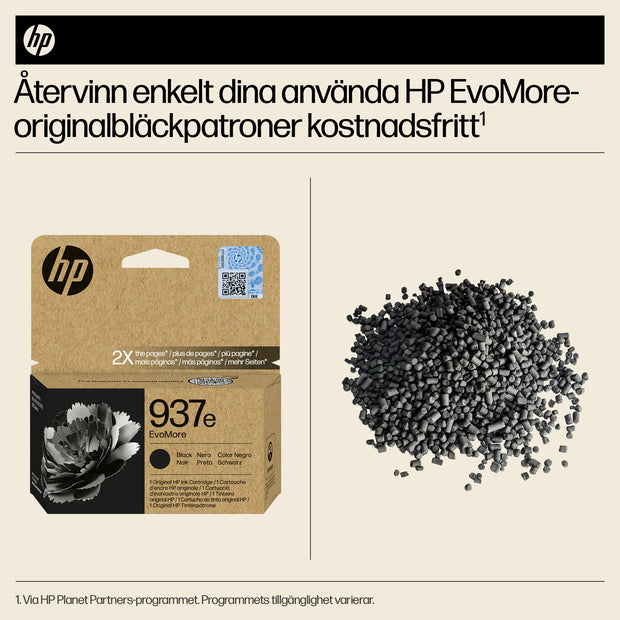 HP 937e EvoMore svart originalbläckpatron bläckpatron