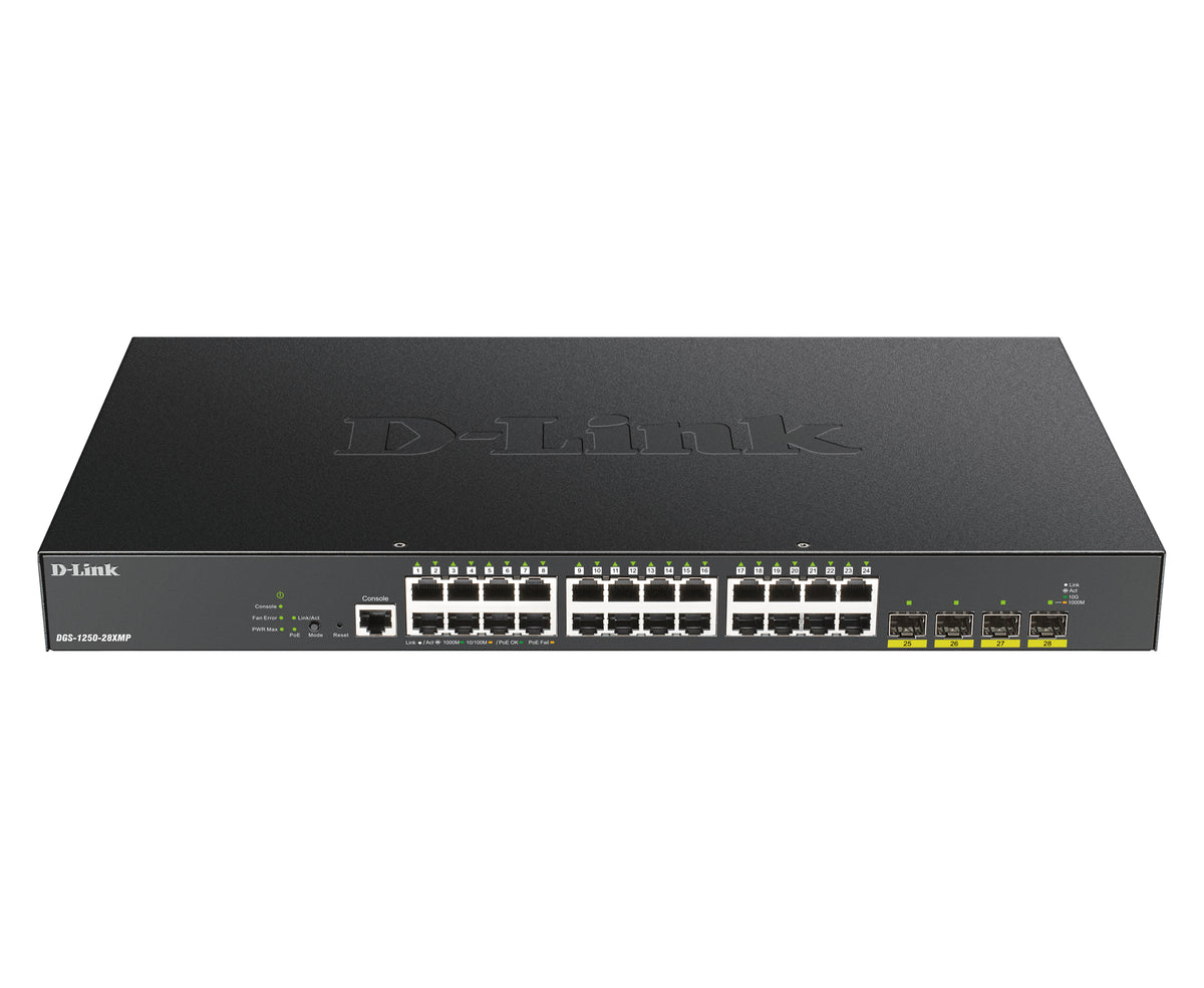 D-Link DGS-1250-28XMP hanterad L3 Gigabit Ethernet (10/100/1000) Strömförsörjning
