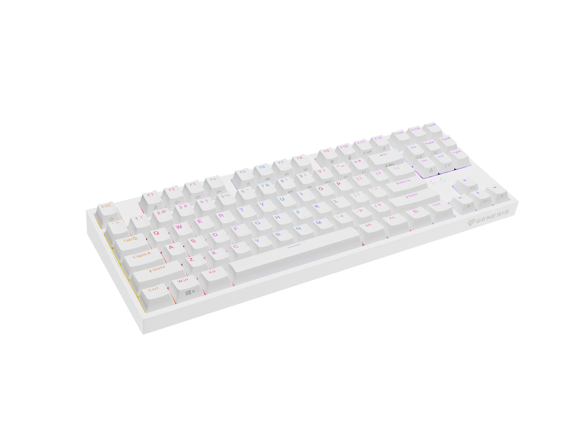 GENESIS Thor 404 TKL tangentbord Spela USB QWERTY Amerikanskt internationellt Vit