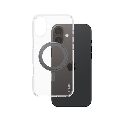 PanzerGlass CARE by Case Transparent w. Black Kickstand & MagSafe iPhone 16 Plus