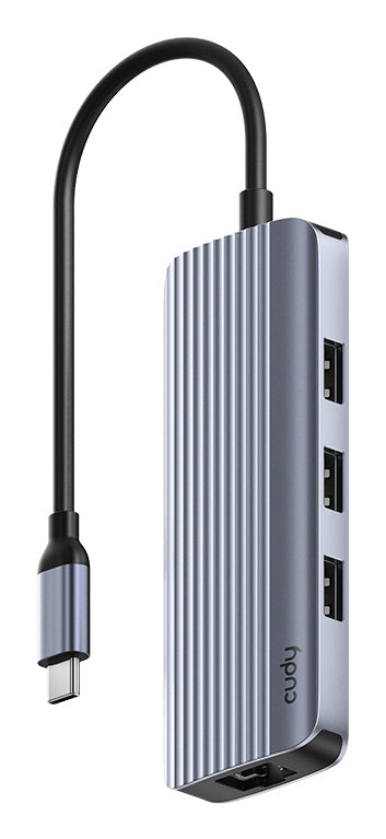 Cudy UH606 dockningsstationer för bärbara datorer Kabel USB 3.2 Gen 1 (3.1 Gen 1) Type-C Grå