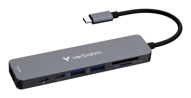 Verbatim 32158 gränssnittshubbar USB 3.2 Gen 1 (3.1 Gen 1) Type-C 5000 Mbit/s Grå