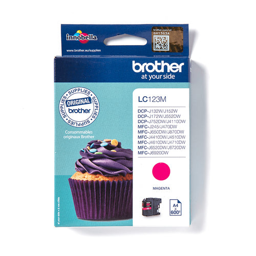 Brother LC123M bläckpatroner Original Magenta