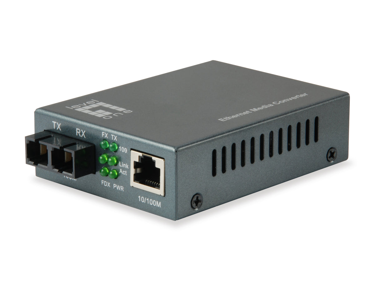 LevelOne FVT-1101 mediakonverterare för nätverk 100 Mbit/s 1310 nm Flerläge Svart
