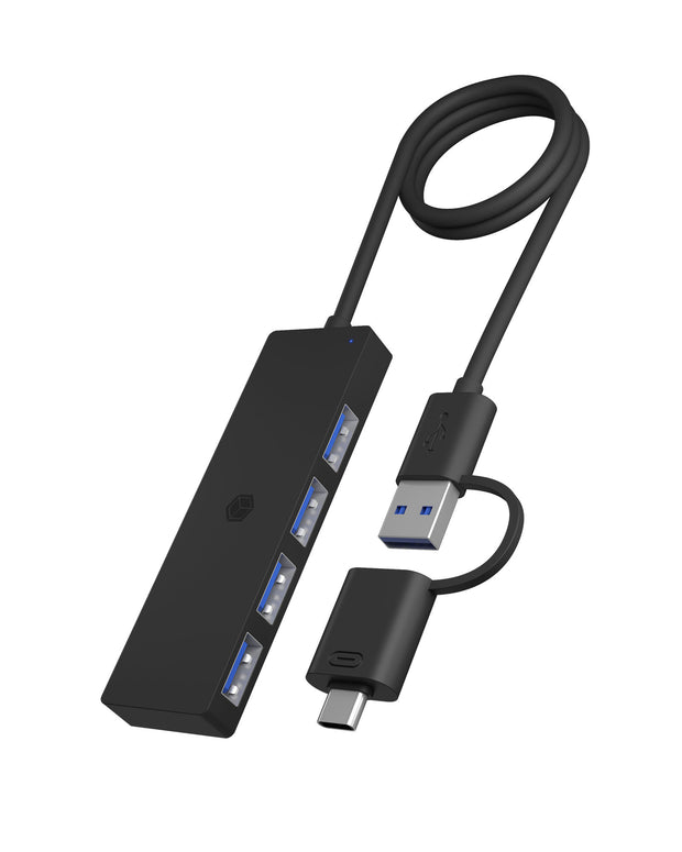 ICY BOX IB-HUB1424-C3 USB 3.2 Gen 1 (3.1 Gen 1) Type-A + Type-C 5000 Mbit/s Svart