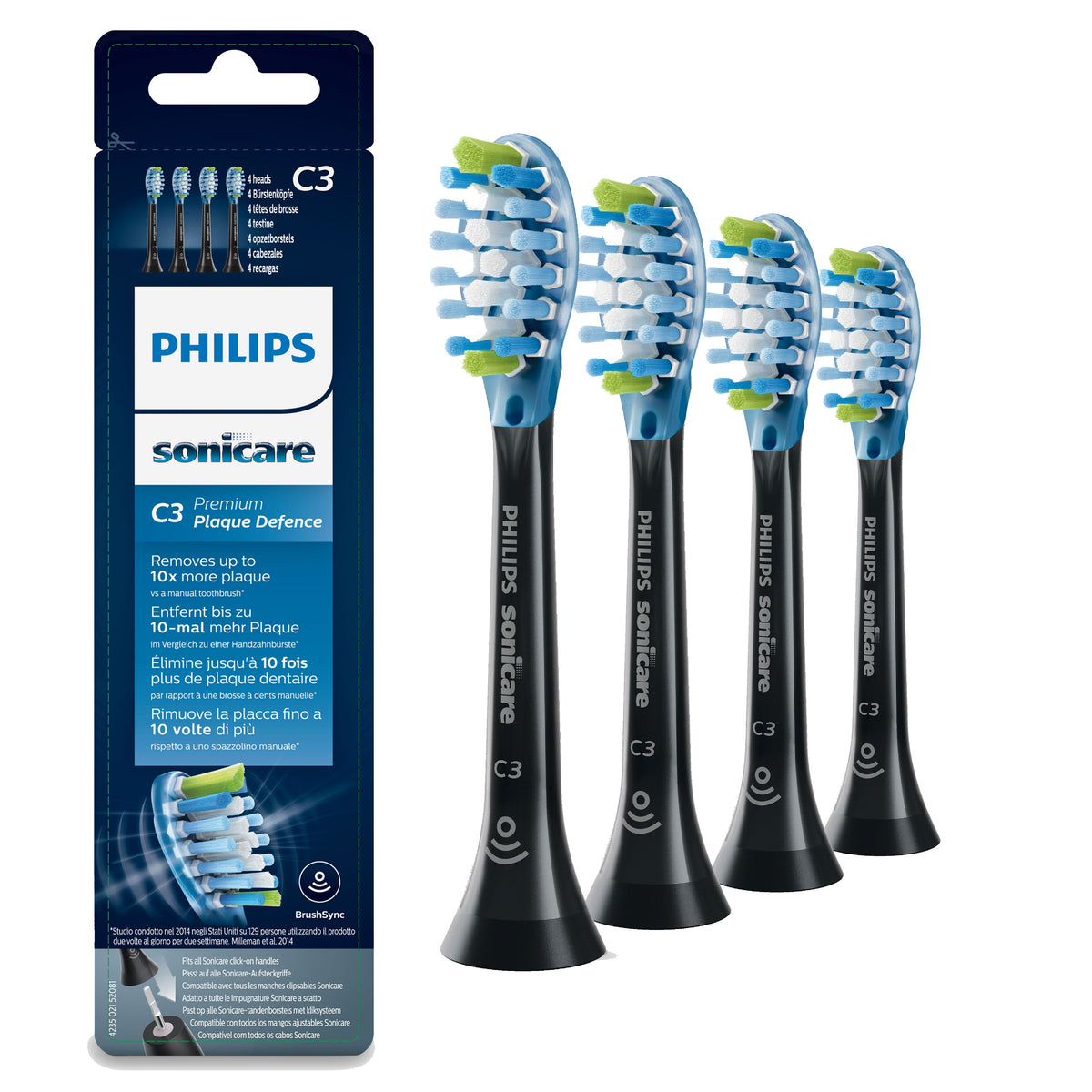 Philips C3 Premium Plaque Defence HX9044/33 4x Soniska tandborsthuvuden