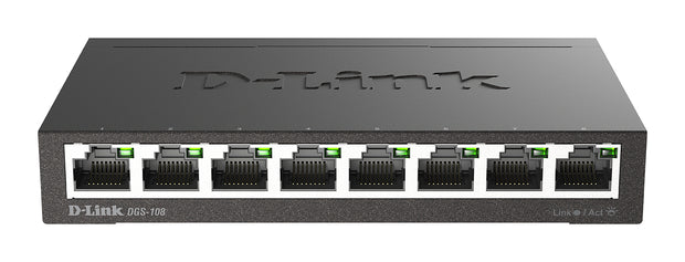 D-Link DGS-108 Ohanterad L2 Gigabit Ethernet (10/100/1000) Svart