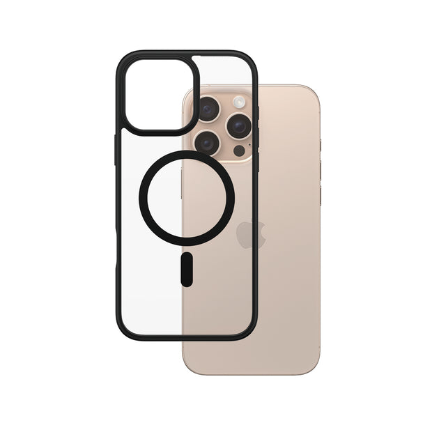PanzerGlass HardCase Transparent w. Black MagSafe & Frame iPhone 16 Pro Max
