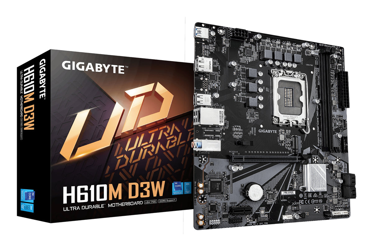 GIGABYTE H610M D3W moderkort Intel H610 LGA 1700 micro ATX