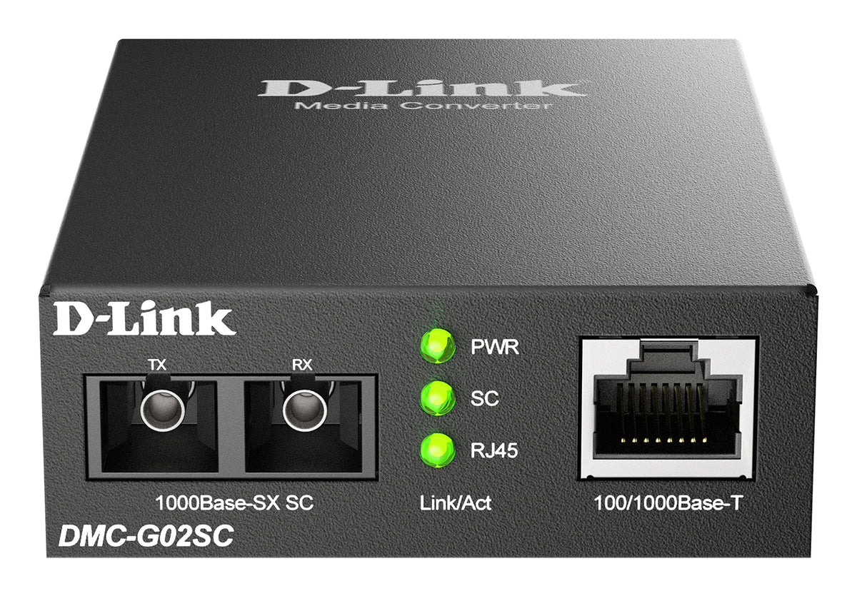 D-Link DMC-G02SC/B mediakonverterare för nätverk 1000 Mbit/s Flerläge