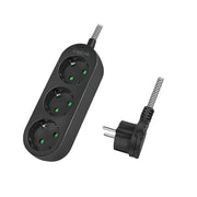 LogiLink LPS261 förlängningssladdar 1,5 m 3 AC-utgångar inomhus Svart