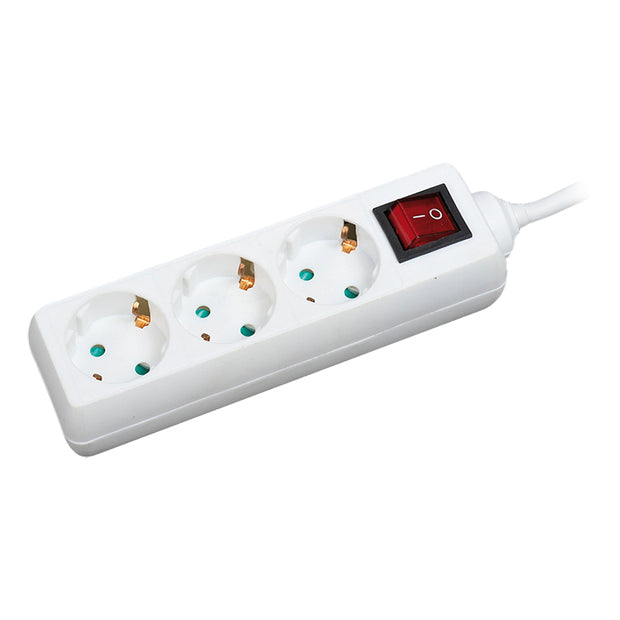 LogiLink LPS206 förlängningssladdar 1,4 m 3 AC-utgångar Vit