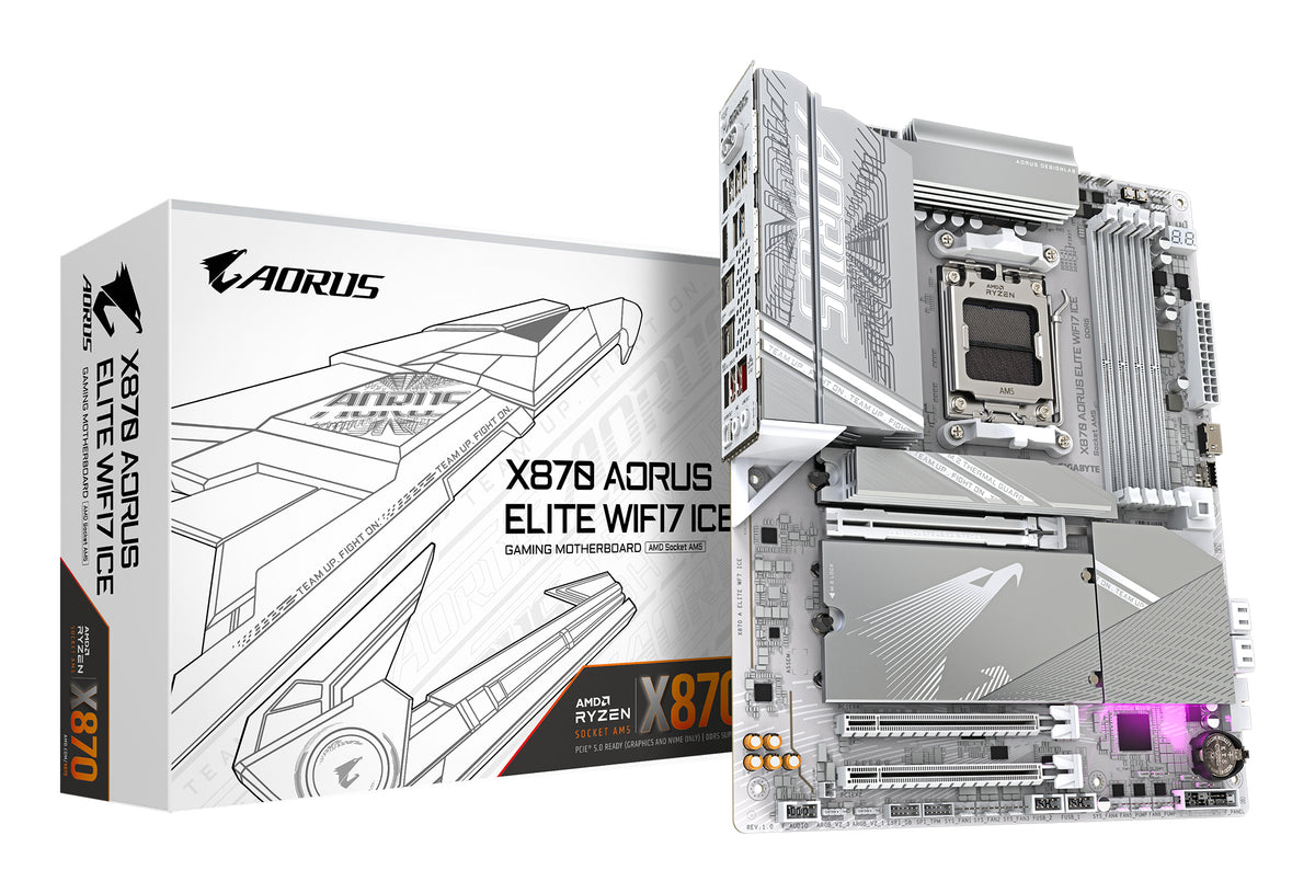 GIGABYTE X870 AORUS ELITE WIFI7 ICE AMD X870 AM5-sockel ATX