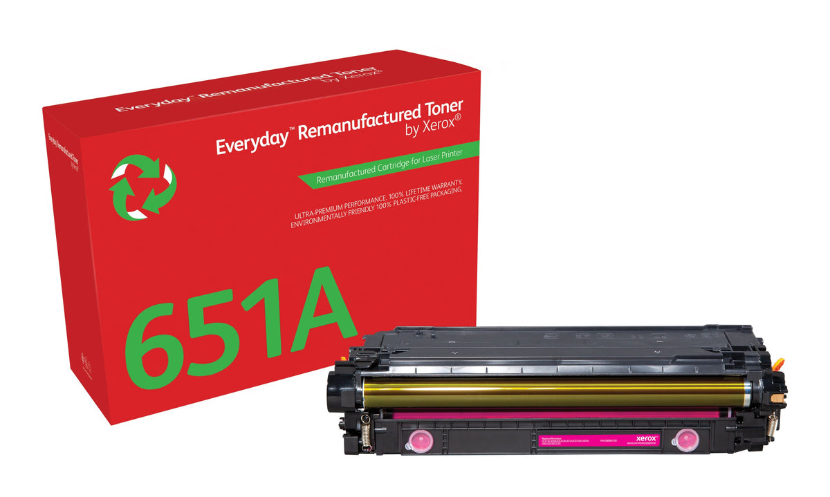 Everyday Magenta Remanufactured Toner by Xerox compatible with HP 651A 650A 307A (CE343A/CE273A/CE743A)