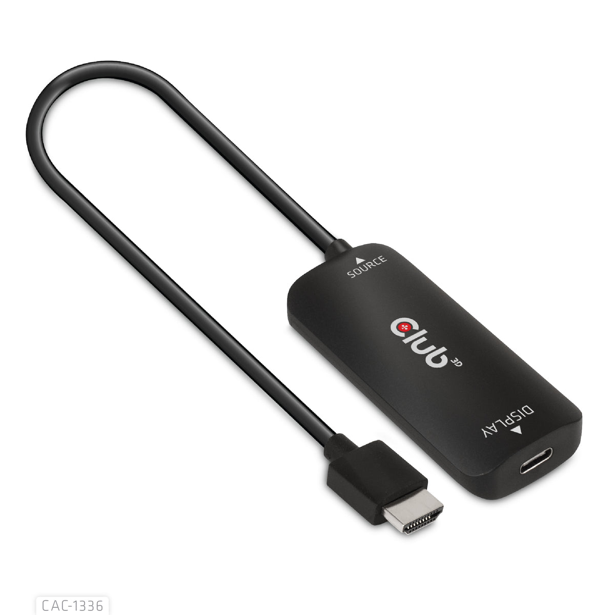 CLUB3D CAC-1336 videokabeladapter 1 m HDMI + USB Type-C Svart