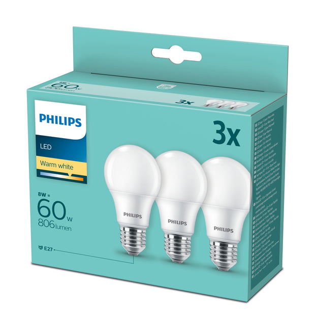 Philips Ljuskälla 60 W A60 E27 x3