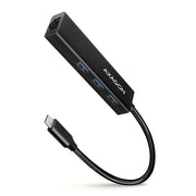 Axagon HMC-GL3A USB-C-Hub 3x USB-A Gbit-LAN schwarz Kabel USB 3.2 Gen 1 (3.1 Gen 1)