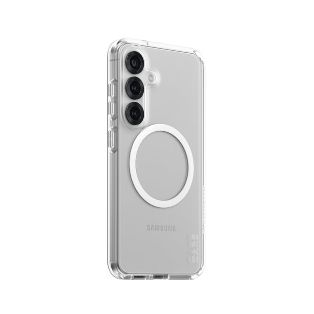 PanzerGlass CARE by Urban Combat Case Transparent w. White Qi Compatible Samsung Galaxy S25