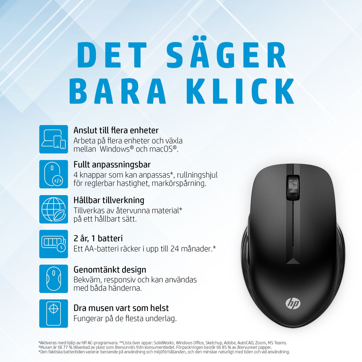 HP 430 trådlös mus för flera enheter