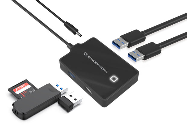 Conceptronic HUBBIES10B dockningsstationer för bärbara datorer USB 3.2 Gen 1 (3.1