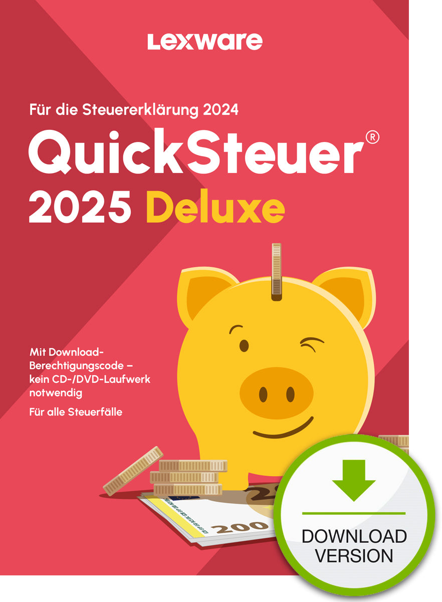 Lexware QuickSteuer Deluxe 2025 Download Skattedeklarationer 1 licens/-er