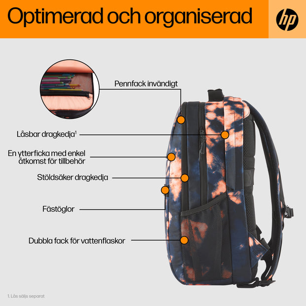 HP Campus XL ryggsäck i Tie Dye laptopväska