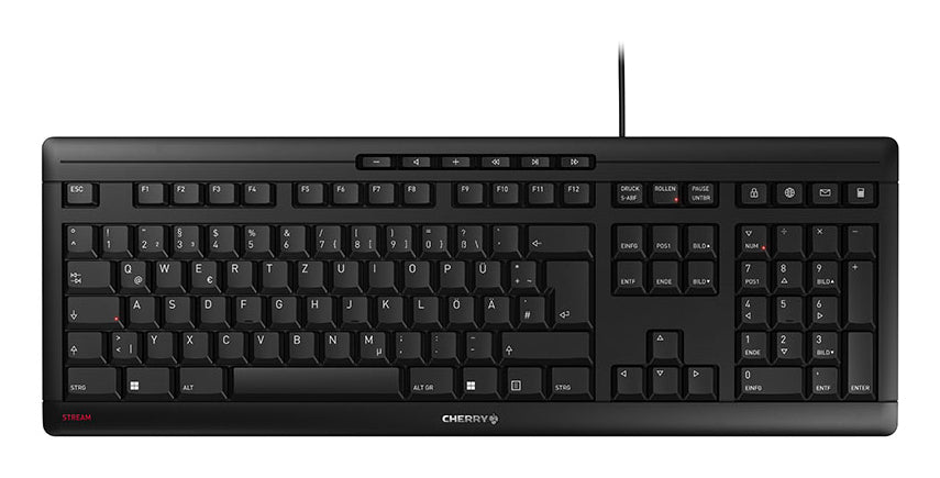 CHERRY STREAM tangentbord Kontor USB QWERTZ tyska Svart