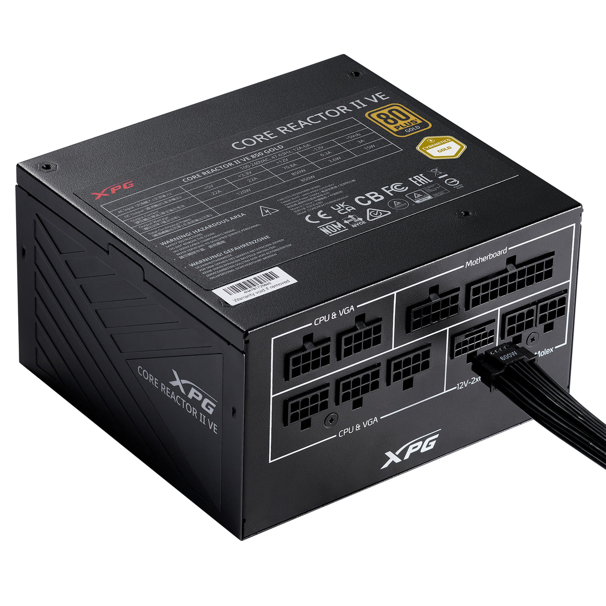 XPG COREREACTOR II VE 850W strömförsörjningsenheter 24-pin ATX ATX Svart