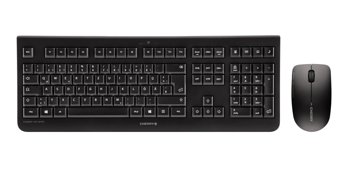 CHERRY DW 3000 tangentbord Mus inkluderad Universal RF Trådlös AZERTY Belgiskt Svart