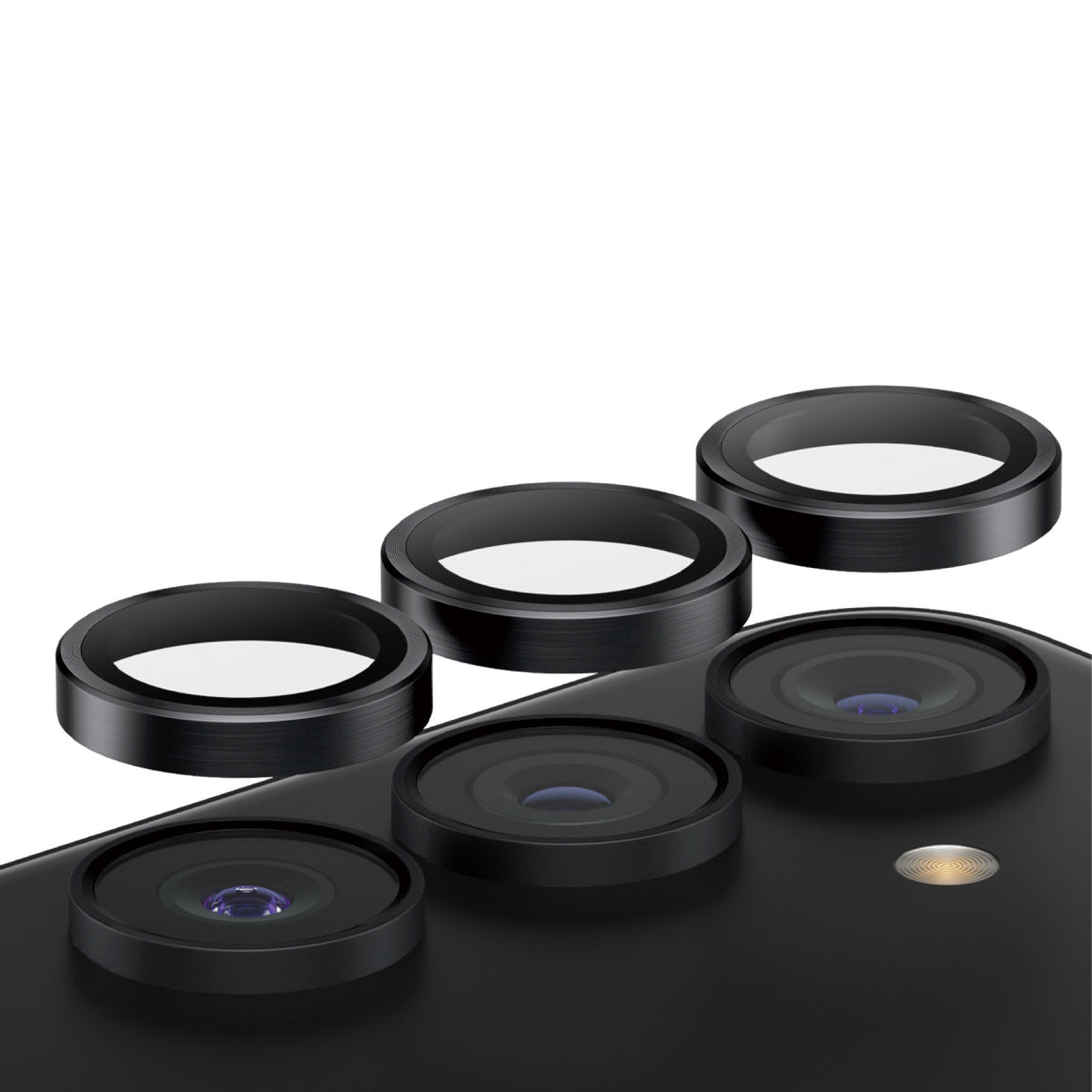 PanzerGlass Hoops Camera Lens Protector Black Samsung Galaxy S24+ Genomskinligt