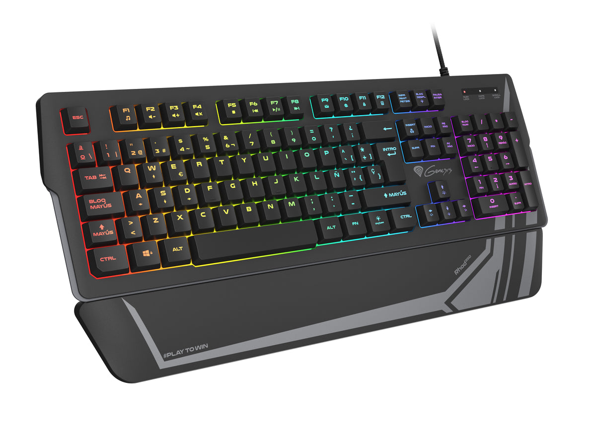 GENESIS Rhod 350 RGB tangentbord Spela USB QWERTY Spansk Svart