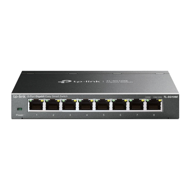 TP-Link TL-SG108E hanterad L2 Gigabit Ethernet (10/100/1000) Svart