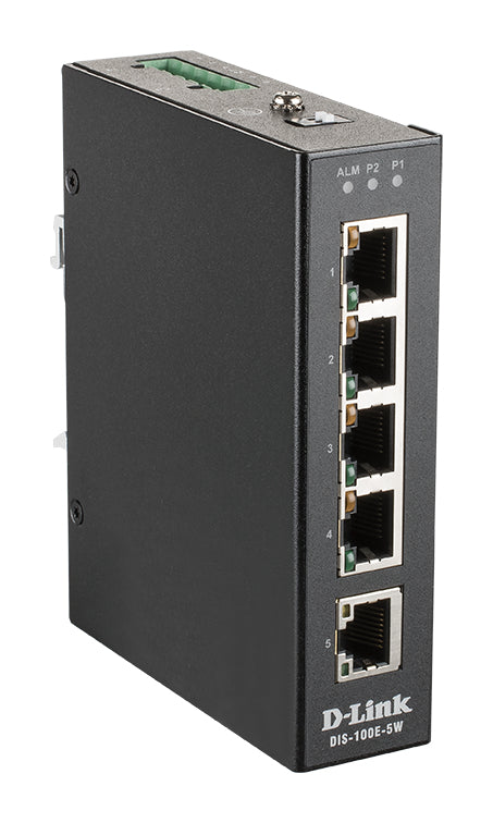 D-Link DIS-100E-5W nätverksswitchar Ohanterad L2 Fast Ethernet (10/100) Svart