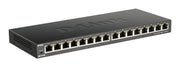 D-Link DGS-1016S Ohanterad Gigabit Ethernet (10/100/1000) Svart