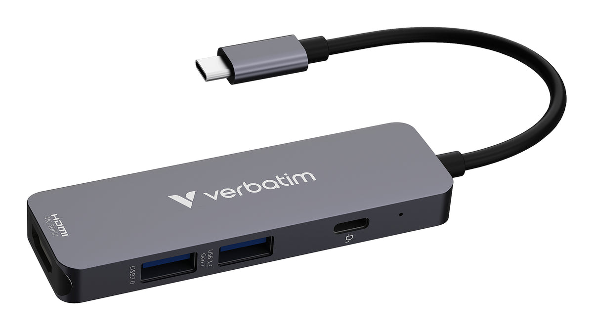 Verbatim 32155 gränssnittshubbar USB 3.2 Gen 1 (3.1 Gen 1) Type-C 5000 Mbit/s Grå