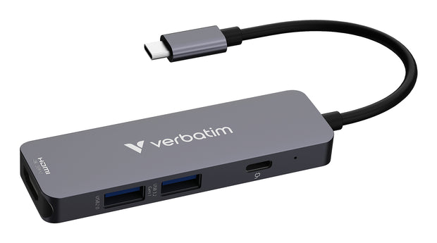 Verbatim 32155 gränssnittshubbar USB 3.2 Gen 1 (3.1 Gen 1) Type-C 5000 Mbit/s Grå