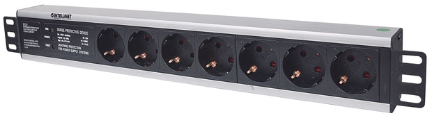 Intellinet 714006 grenuttag 7 AC-utgångar 1.5U Svart