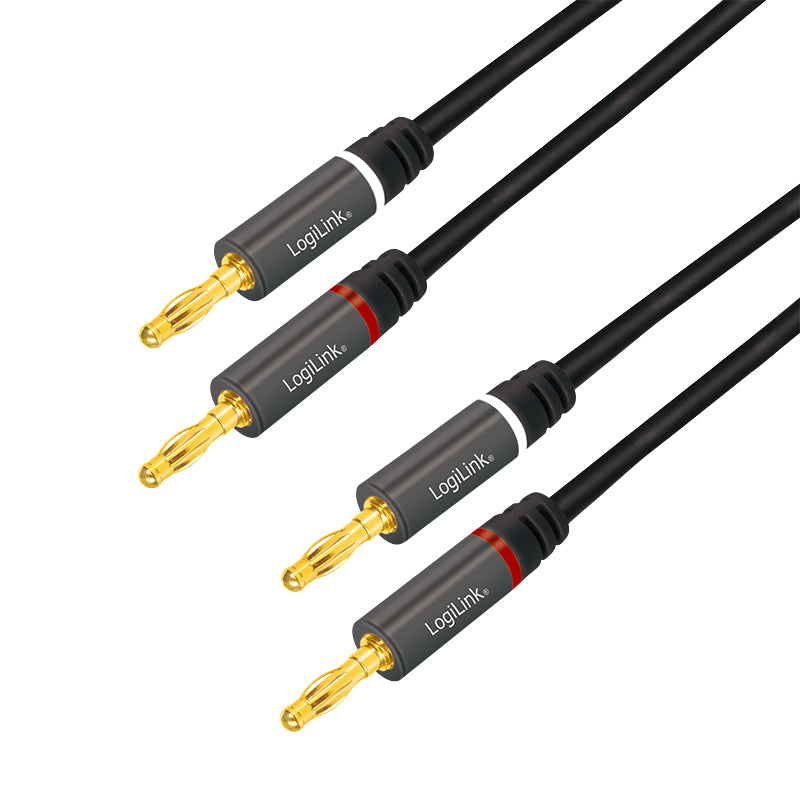 LogiLink CA1210 ljudkabel 3 m 2 x Banana Svart