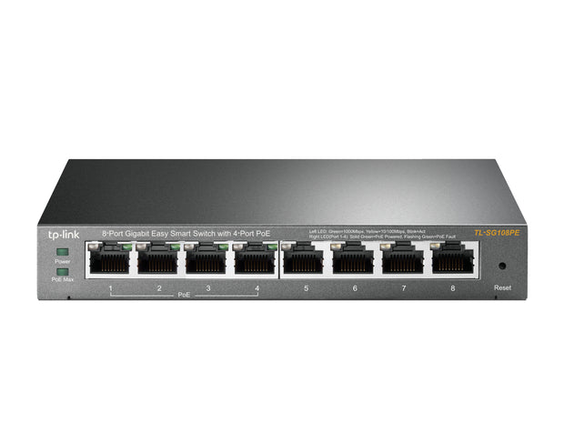 TP-Link TL-SG108PE hanterad L2 Gigabit Ethernet (10/100/1000) Strömförsörjning via