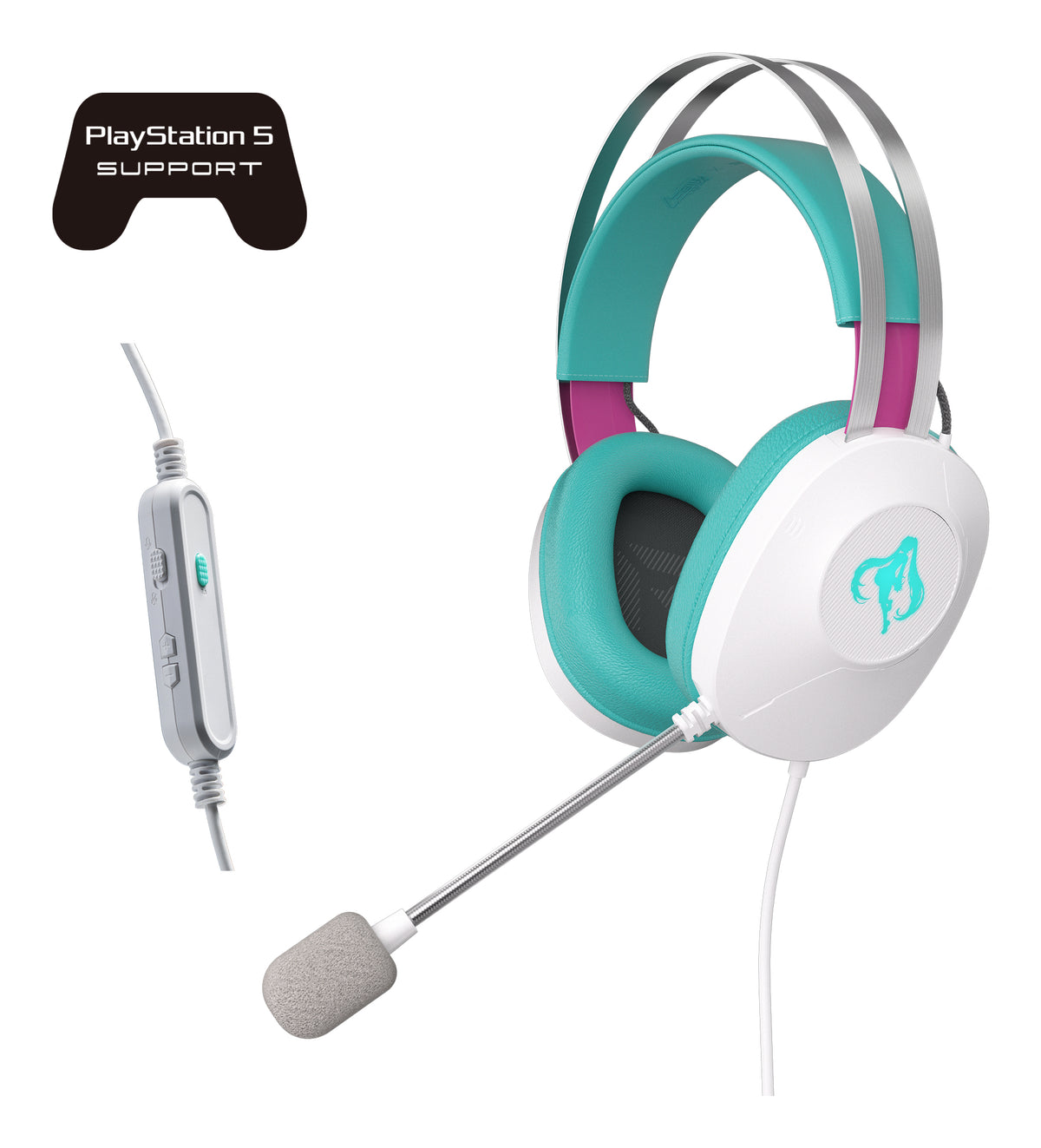 ASUS TUF Gaming H1 Gen II Hatsune Miku Edition Headset Kabel Huvudband Spela USB