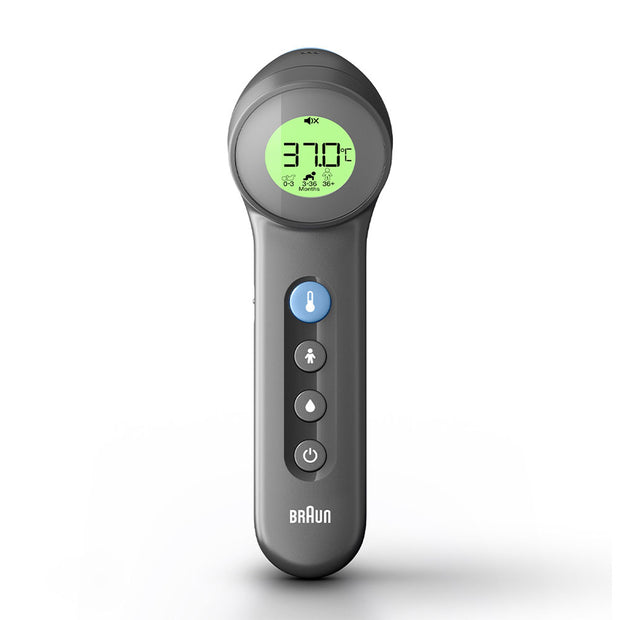 Braun BNT 400 BK Beröringsfri termometer Grå Panna Knappar
