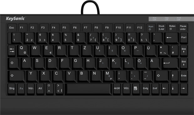 KeySonic ACK-595C+ (DE) tangentbord Kontor USB QWERTZ tyska Svart