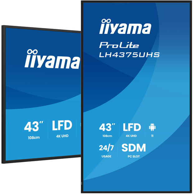 iiyama LH4375UHS-B2AG skyltställ Platt skärm för digital skyltning