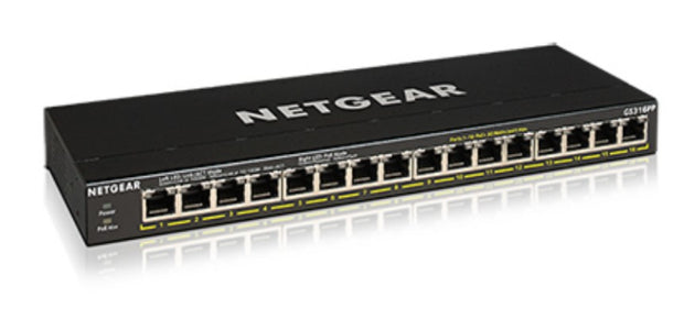 NETGEAR GS316PP Ohanterad Gigabit Ethernet (10/100/1000) Strömförsörjning via