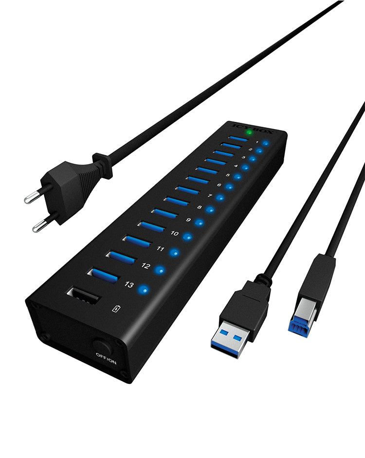ICY BOX IB-AC6113 USB 3.2 Gen 1 (3.1 Gen 1) Type-B 5000 Mbit/s Svart