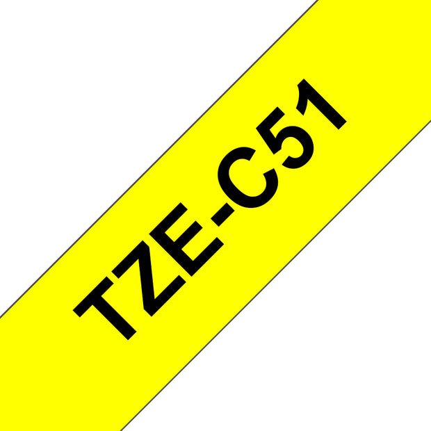 Brother TZE-C51 etikett-tejp Svart på neongul